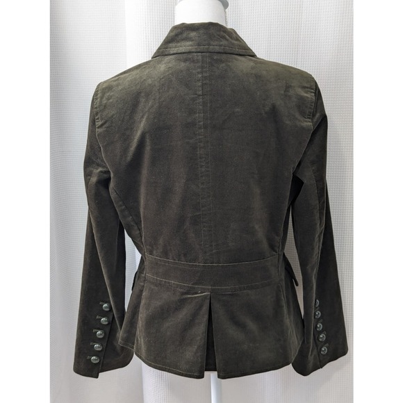 NWOT! TALBOTS PETITES! SAGE GREEN VELVET DOUBLE BREASTED, PEPLUM JACKET! SZ 12P - Picture 7 of 8